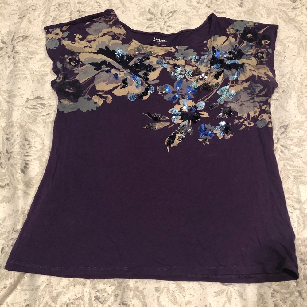 Express Purple Sequin Top
